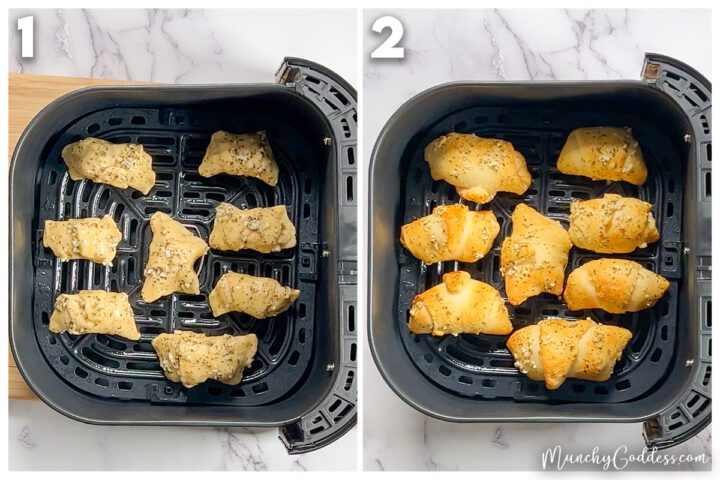 Easy Air Fryer Cheesy Garlic Crescent Rolls + Video | Munchy Goddess