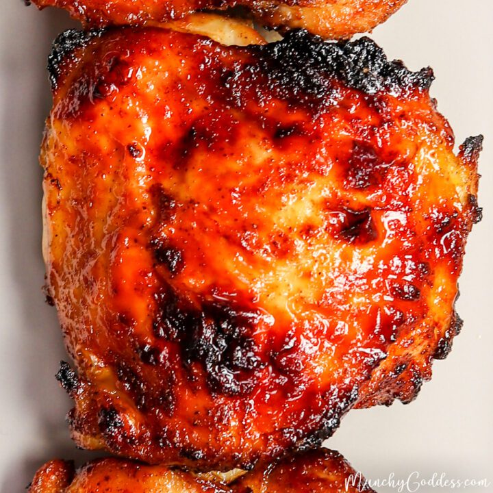 Easy Air Fryer Brown Sugar Chicken Thighs + Video Munchy Goddess