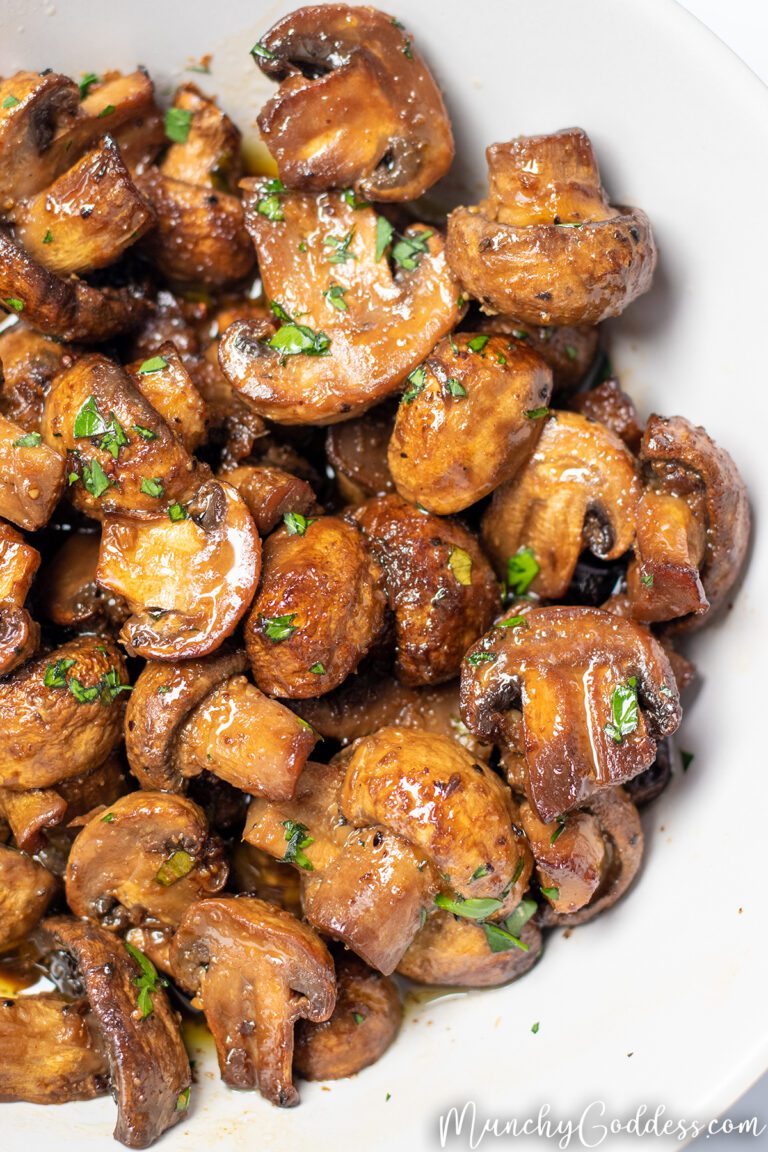 Easy Air Fryer Garlic Butter Mushrooms + Video Munchy Goddess